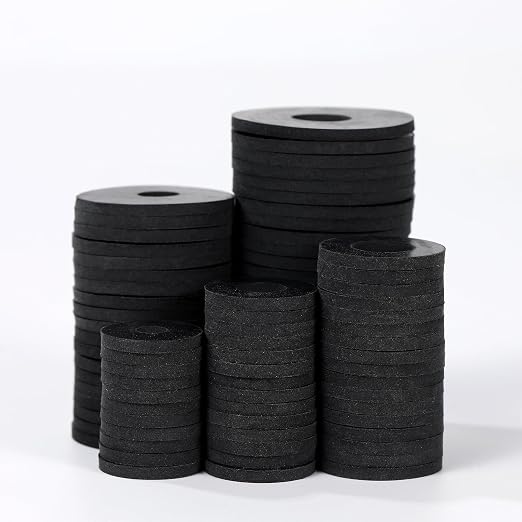 120Pcs Flat Rubber Washers Assortment Kit, 16/18/20/25/30mm Black Washer - Image 5