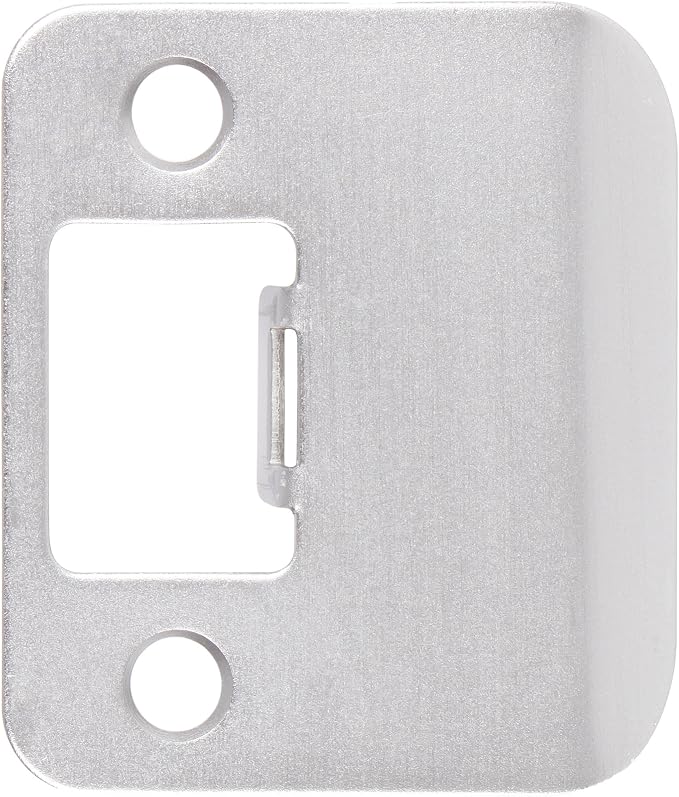 Round Corner Extended Lip Strike Plate, 2-1/4" x 1-1/2", Satin Chrome by StoneHarborHardware