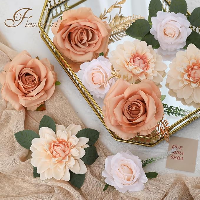 Artificial Flowers Fake Rose Flowers Dahlia - Image 7