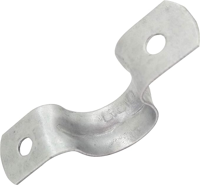 Rigid Pipe Strap Clamp Hanger, 2 Holes, Galvanized or PVC Pipes, IMC Conduit - Image 3
