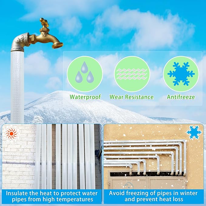 20 Pcs Pipe Insulation Foam Tube Self Adhesive Insulation Foam Wrap | 1.3Ft x - Image 6