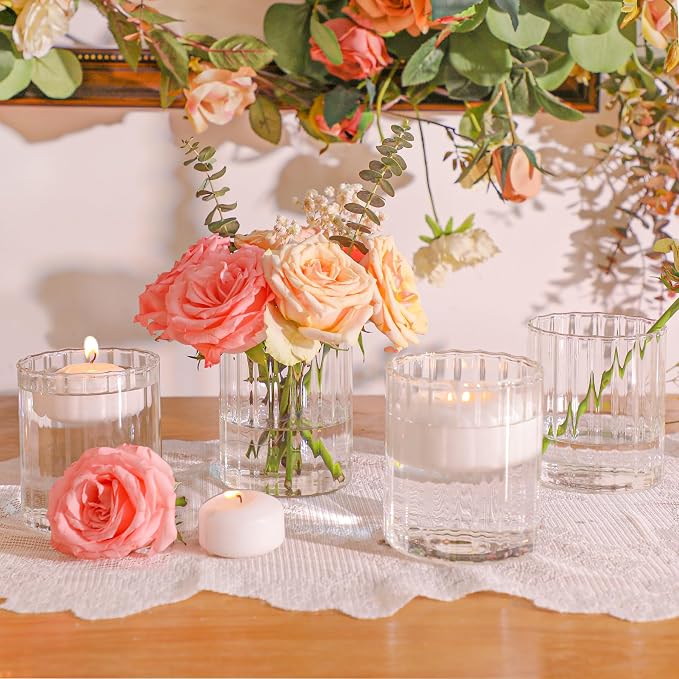 ComSaf Small Glass Cylinder Vases 6 Pcs 3.9 Inch, Home Accent, Wedding Decor - Image 2