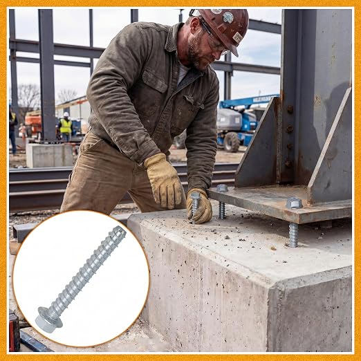 Hicarer 120 Pack 1/2 x 4 Inch Concrete Screws Galvanized - Image 6