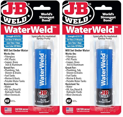 J-B Weld 8277 WaterWeld Epoxy Putty Stick - 2 oz. by J-BWeld