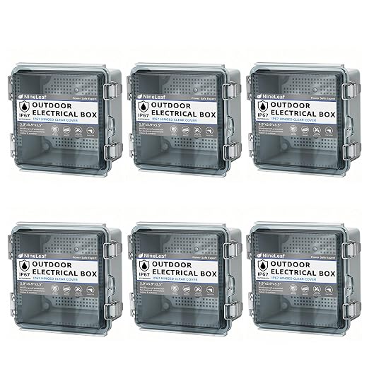 NineLeaf 6x6x4 Outdoor Electrical Box IP67 Weatherproof Junction Box, by NineLeaf