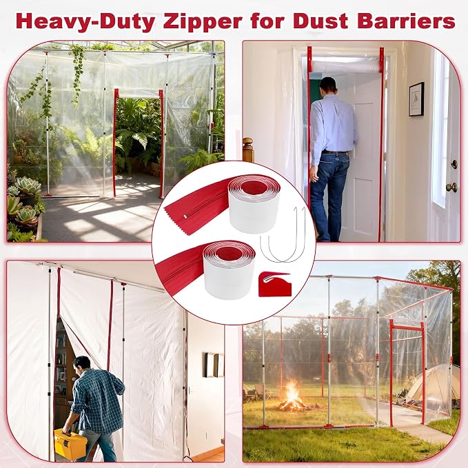 2 Pack Heavy-Duty Dust Protector Zipper Self-Adhesive Zipper - Image 7