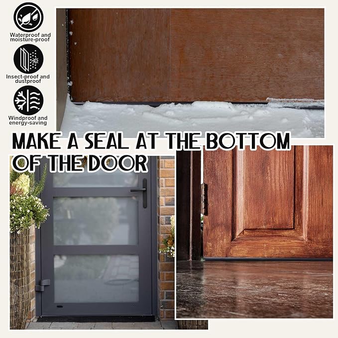 Pushglossy 2 Pcs Kerf Style Door Bottom Seal - Image 5