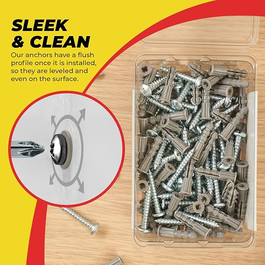 Qualihome Drywall Anchors and Screws Kit – 50 Anchors & 50 Screws - Image 3