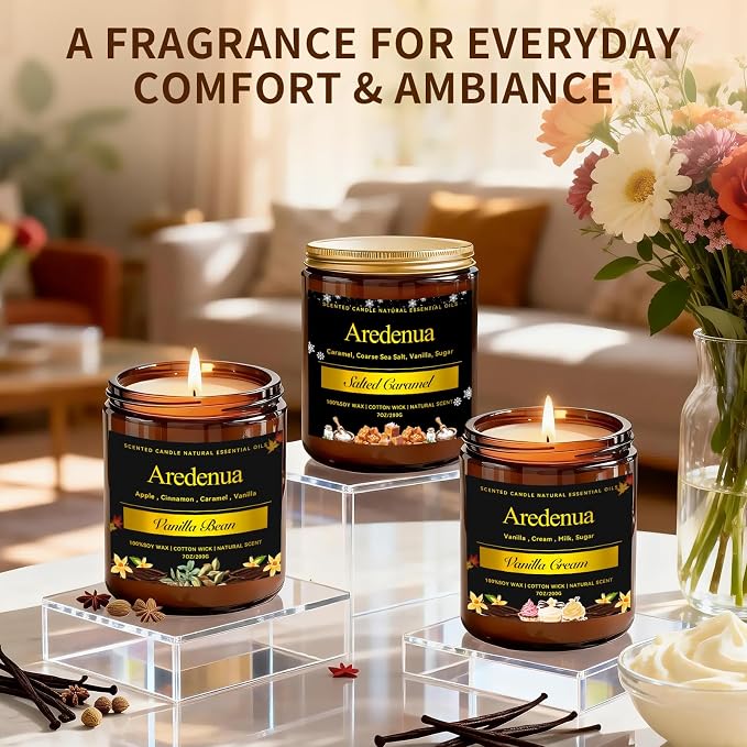 Vanilla Cream Odor Eliminating Candles, 7 oz Soy Scented Candle | Eliminates - Image 5
