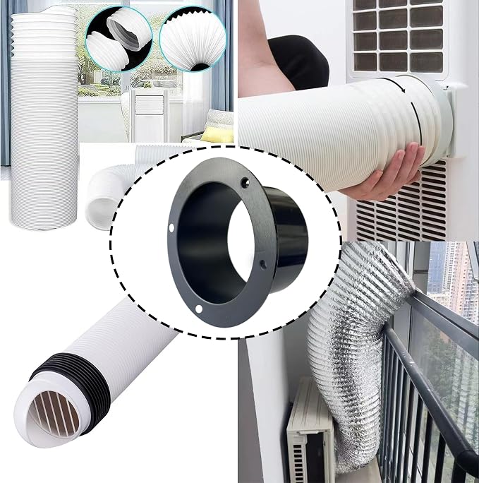 4 Inch Black Plastic Duct Connector Flange, ABS Straight Pipe Fitting - Image 7
