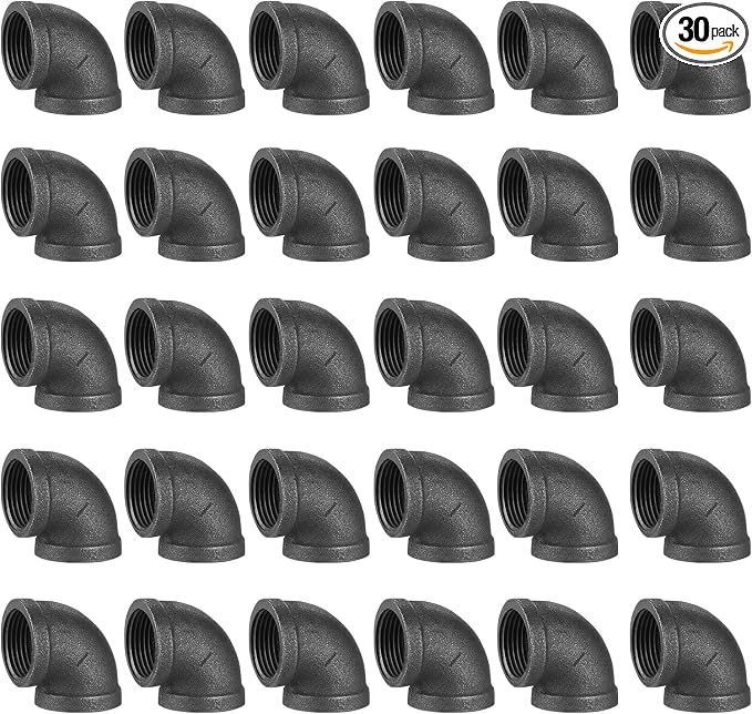 1" Elbow, 30 Pack DN25 Threaded Cast Malleable Iron Elbow by HomeTZH