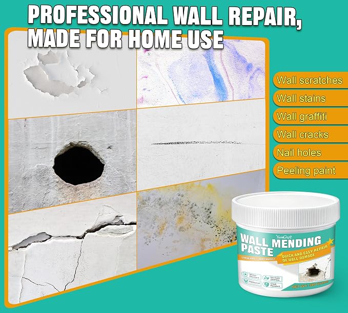 Drywall Repair Kit, 10.6oz White Spackle Paste, Sandpaper | Waterproof - Image 3