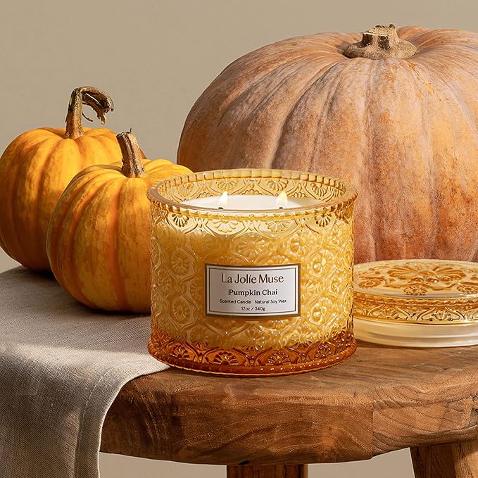 LA JOLIE MUSE Pumpkin Chai Scented Candles - Image 3
