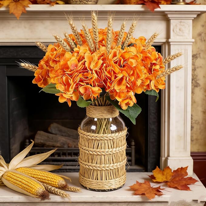 Kimura's Cabin 6pcs Hydrangea Artificial Flowers Fall Fake Hydrangea, Wedding - Image 5