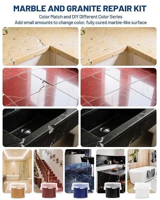 Marble and Granite Repair Kit DIY Fix Reattaches Countertop | 160g/5.64oz - Image 4