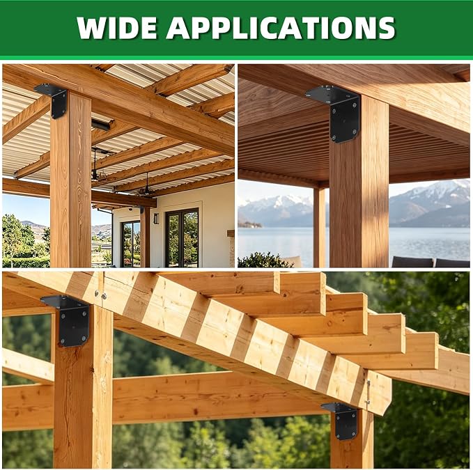 8 PCS 6" x 6" x 5" L Right Angle Bracket, Heavy Duty Corner Brace | - Image 7
