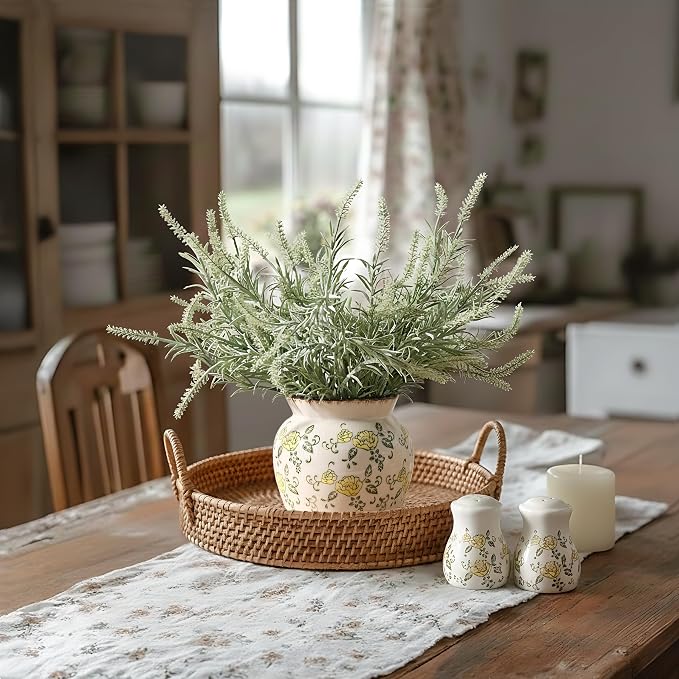 SIDUCAL Ceramic Yellow Rose Floral Vase - Image 7