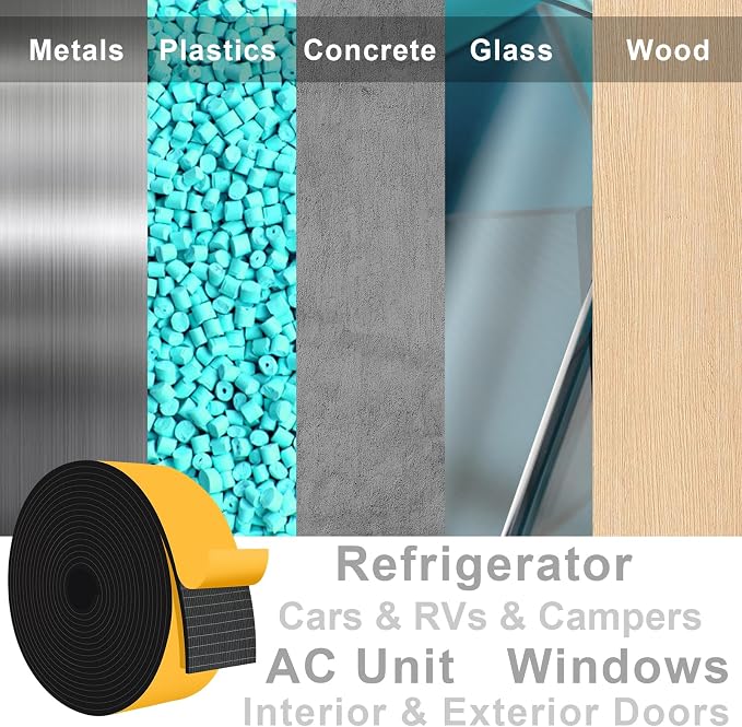 Extra Wide Foam Tape for Doors & Windows, Strong Adhesive 2x1/4In | Blocks - Image 7