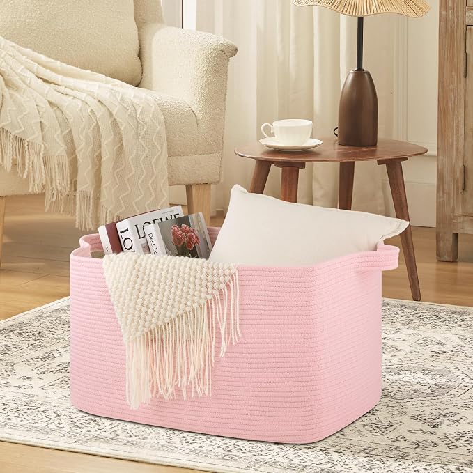 OIASKET 95L Extra Large Blanket Basket, Rectangle Nursery Blanket Storage - Image 4