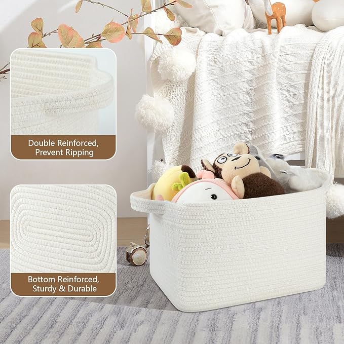 OIASKET Storage Basket for Organizing, Woven Baskets for Storage, Rectangle - Image 3