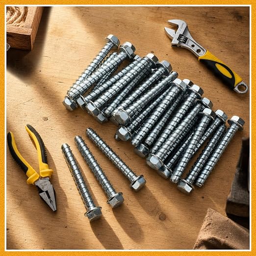 Hicarer 30 Pack 5/8 x 5 Inch Concrete Screws Galvanized - Image 7