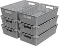 Simple Houseware Stackable Plastic Woven Basket Organizer, 6 Pack by SimpleHouseware