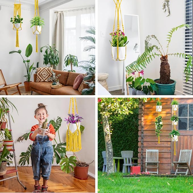SFENNGPET Macrame Plant Hangers, handmade macromay plant hangers, indoor flower - Image 5