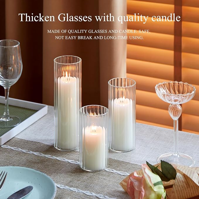 Set of 6 White Pillar Candles - Image 5