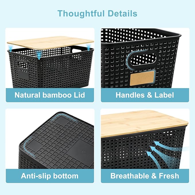 2 Pack Tall Plastic Storage Bins - Image 8