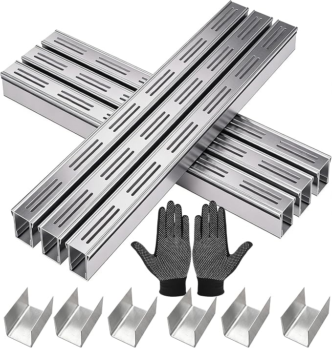 304 Stainless Steel Trench Drain Kit, Narrow Channel Drain by SUIGDRR