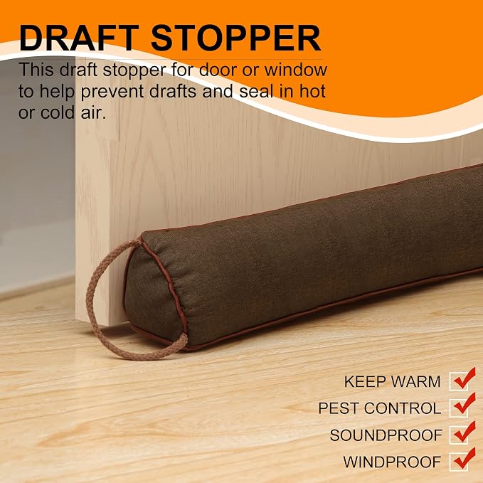 TORRAMI 30" Door Draft Stopper Under Bottom Insulation Noise Air Stopper 2.09LB - Image 2