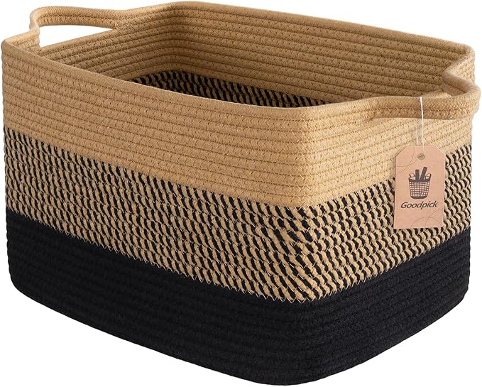 Goodpick Woven Storage Basket for Shelves, Wicker Baskets for Dog Toys by Goodpick
