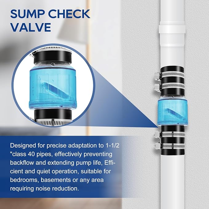 Quiet PVC Check Valve 1-1/2 Inch Sump Pump Check Valve - Image 4