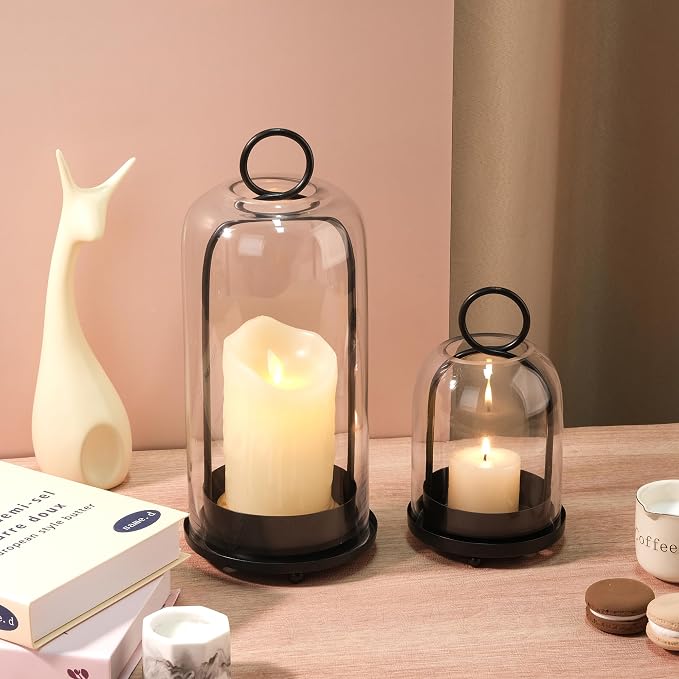 5" & 4" Wide Versatile Metal Candle Holder in Black - Image 5
