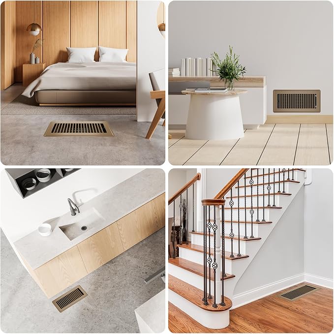 Floor Register 2x10, 6 Pack Brown Floor Vent Covers - Image 7