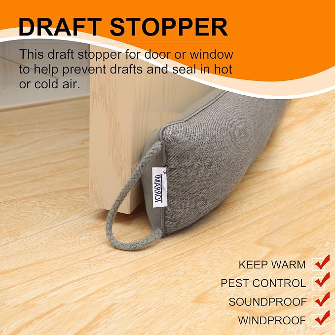 TORRAMI 38" Door Draft Stopper Under Bottom Insulation Noise Air Stopper 2.2LB - Image 7