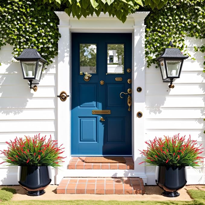 Artificial Faux Plants Flowers for Outdoor Decorations, Fake Monkey Grass for - Image 3