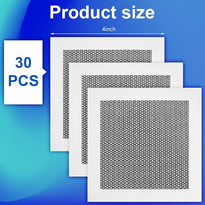 Blulu 30 Pcs 4 Inch Drywall Repair Kit Self Adhesive Mesh Drywall Patches - Image 2