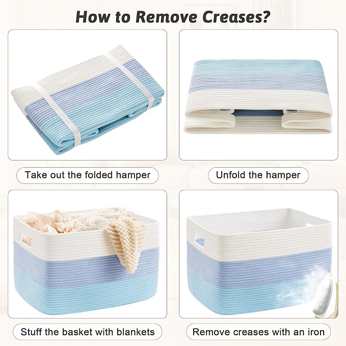 Artfeel Blanket Basket, Rectangle Woven Baskets - Image 7