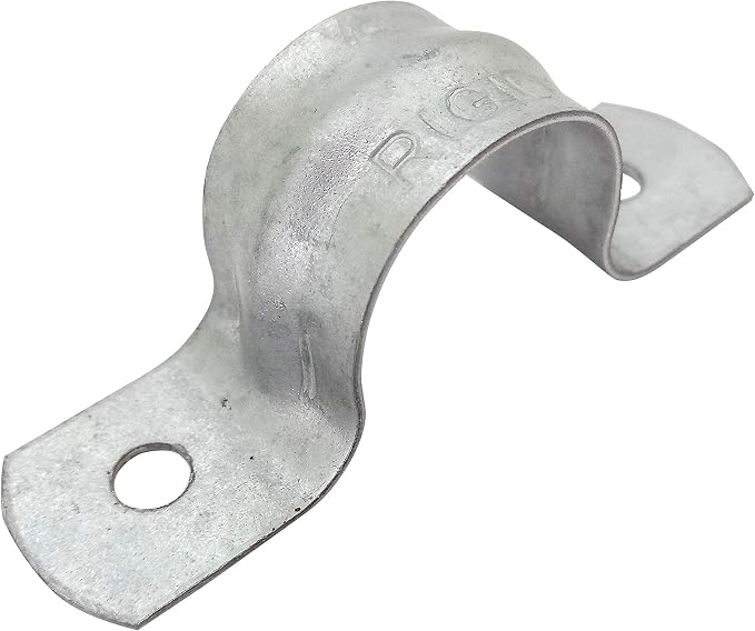 Rigid Pipe Strap Clamp Hanger, 2 Holes, Galvanized or PVC Pipes, IMC Conduit by Unknown