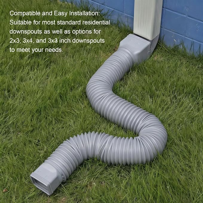 plusgutter Rain Gutter Downspout Extensions Flexible, Drain Downspout Extender - Image 5