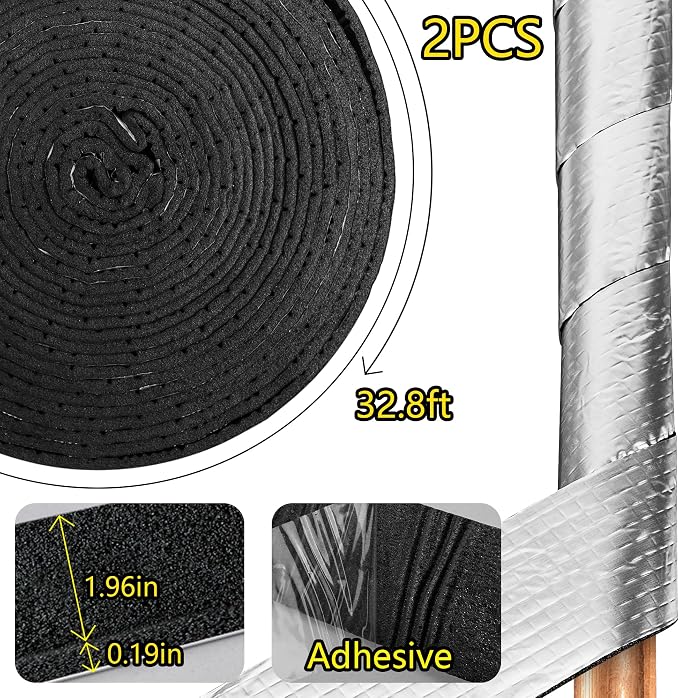 32.8 FT Pipe Insulation Wrap, Foil Pipe Wrap Insulation Tape Self Adhesive - Image 2