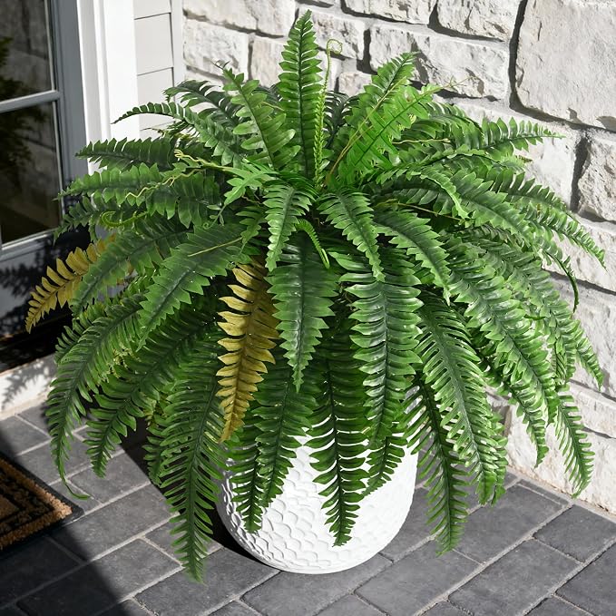 2PCS 45in Fake Ferns- Large Artificial Plants Outdoor, UV Resistant Artificial - Image 2