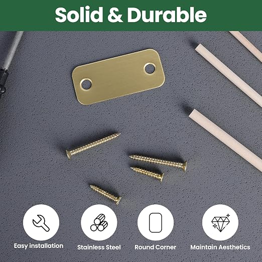 1" x 2-1/4" Door Hole Cover Plate, Stainless Steel Door Strike Filler Plate | - Image 6