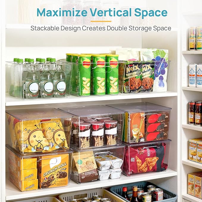 Vtopmart 8 Pack Extra Large Clear Stackable Storage Bins - Image 4