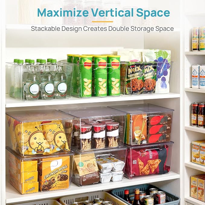 Vtopmart 6 Pack Extra Large Clear Stackable Storage Bins - Image 4
