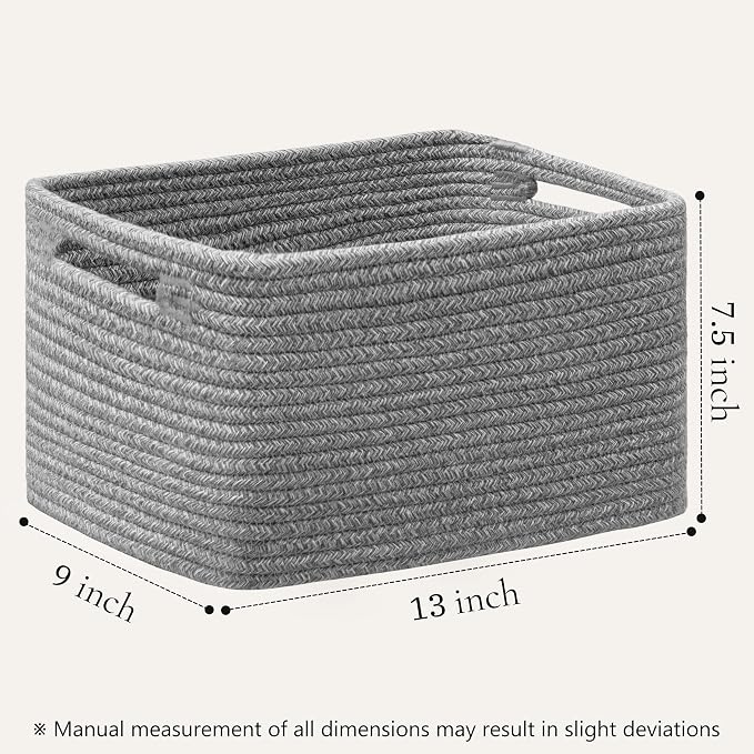 4 Pack Storage Baskets for Organizing, Woven Baskets for Shelves, Woven Basket - Image 2