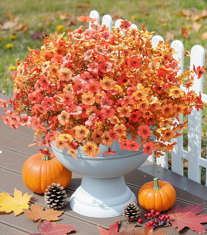 florisso Artificial Fall Flowers Fake Mums - Image 5
