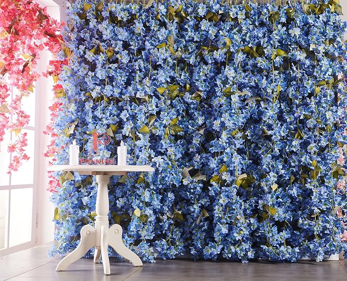 Artificial Flower Garland 2pcs 5.6ft Hydrangea Vine Decor, Hanging Faux - Image 2