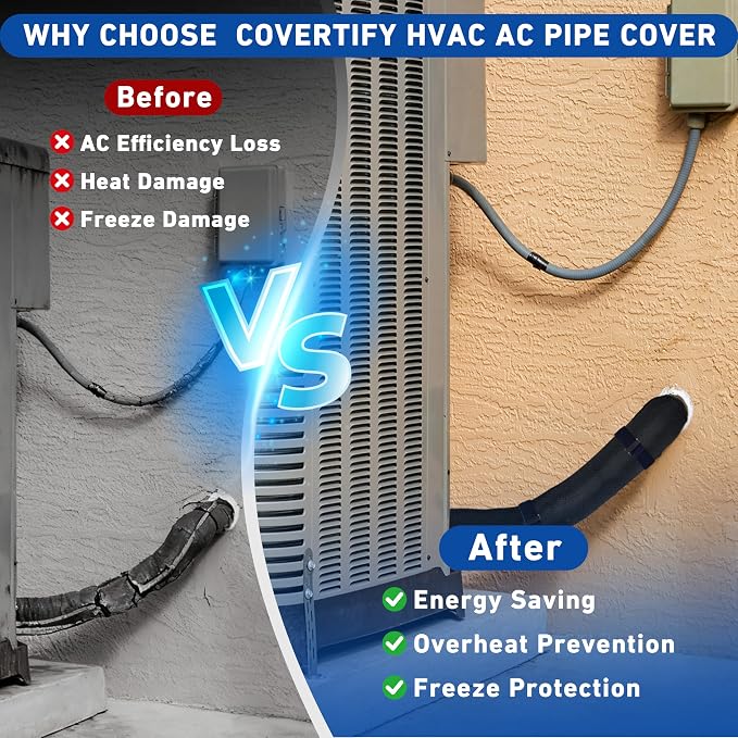 5 Layers HVAC Copper AC Line Pipe Insulation Cover Outdoor 72in x 10.2in - Image 5